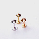 14K Gold Umbrella Top Tragus Earring, Cartilage Labret Stud Piercing - Internally Threading Body Jewellery Ear Piercing