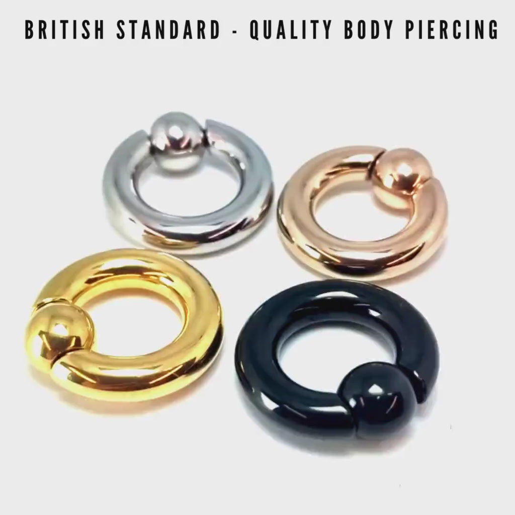 Captive Ball Ring Piercing 00g to 10g Big Gauge is with Spring Ball Septum Nose Piercing Jewelry Also Piercing for Genital