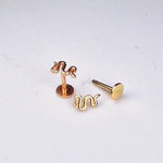 14K Gold Snake Tragus Cartilage Piercing, Labret Stud, Lip Ring - 16G Internally Threading Body Jewellery Ear Piercing